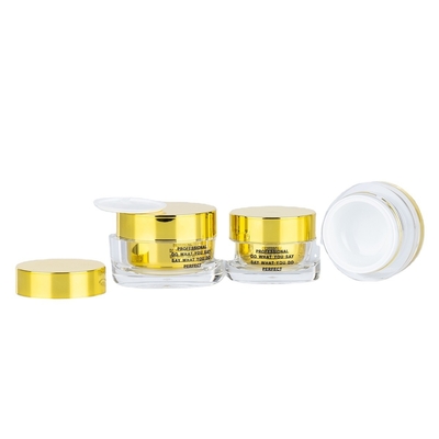 15g 30g 50g Bottiglia di Crema Cosmetica Acrilica a doppia parete con chiusura dorata