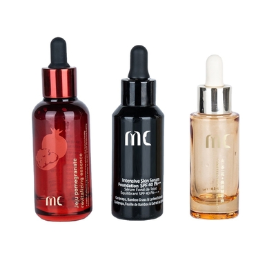 Bottiglia a goccia rotonda di vetro 30 ml 50 ml per fine e lusso Essence Siero Zhejiang Child Resistant