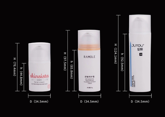 15ML 30ML 50ML Bottiglia di pompa di lozione senza aria PP/PCR per serigrafia e dosaggio uniforme