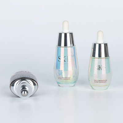 Bottiglia gocciolante di vetro rotondo competitivo per siero ed essenza 30ml 50ml Qualsiasi colore va bene