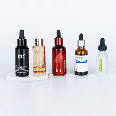 Bottiglia a goccia rotonda di vetro 30 ml 50 ml per fine e lusso Essence Siero Zhejiang Child Resistant