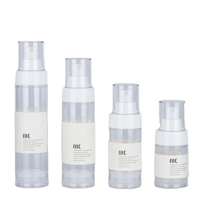 30 ml 50 ml 80 ml 100 ml Bottiglia senza aria per lozione con pompa spruzzatrice e confezionamento in scatola di cartone
