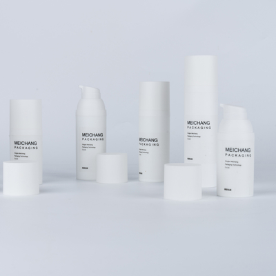 Materiale PP Pompa di lozione senza aria per lozione per il corpo 15ML 30ML 50ML Bianco Rotondo 0.25ML