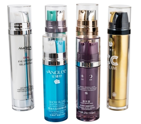 Color Cosmetic Airless Bottle 25ml Interior Engraving AS Double Inner Bottle Luxury Emulsion