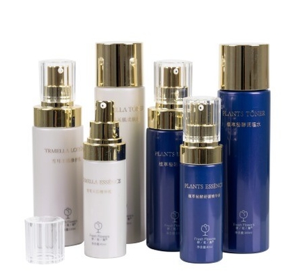 Bottiglia cosmetica con colletto in PET da 40 ml con tappo acrilico e confezionamento per cosmetici di lusso
