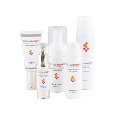 Fabbricazione di bottiglie di plastica per la cura della pelle a marchio privato di 15 ml, 30 ml, 50 ml e 100 ml di capacità